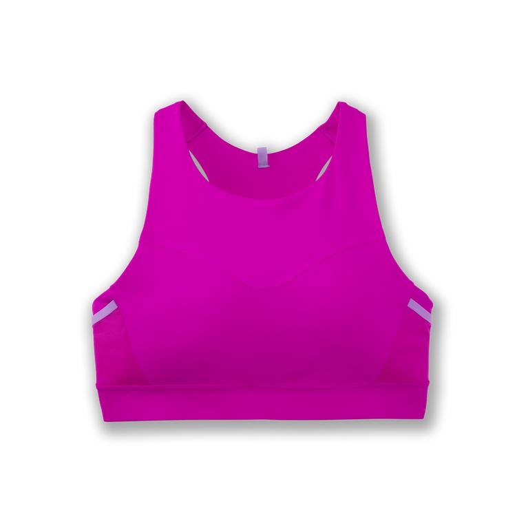 Brooks Womens Drive 3 Pocket Running Bra - Magenta (210658-TVB)